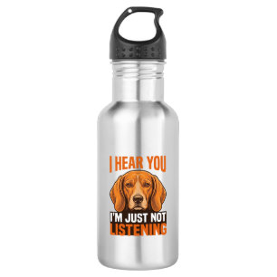 Botella De Agua Camiseta Vintage Perro Divertido Te Escucho No Esc