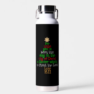Botella De Agua Camisetas de árboles de Navidad cristianos