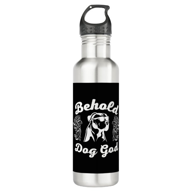 Botella De Agua camisetas de dios del perro genial (Anverso)
