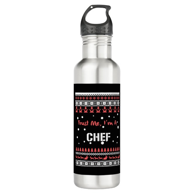 Botella De Agua Camisetas de Navidades Chef (Anverso)