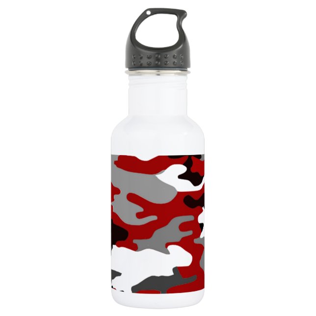 Botella De Agua Camo de sombras rojas (Anverso)