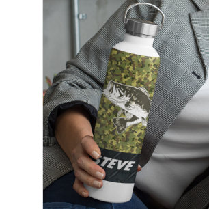Botella De Agua Camo Largemouth Bass Nombre Bote Deportivo de Agua