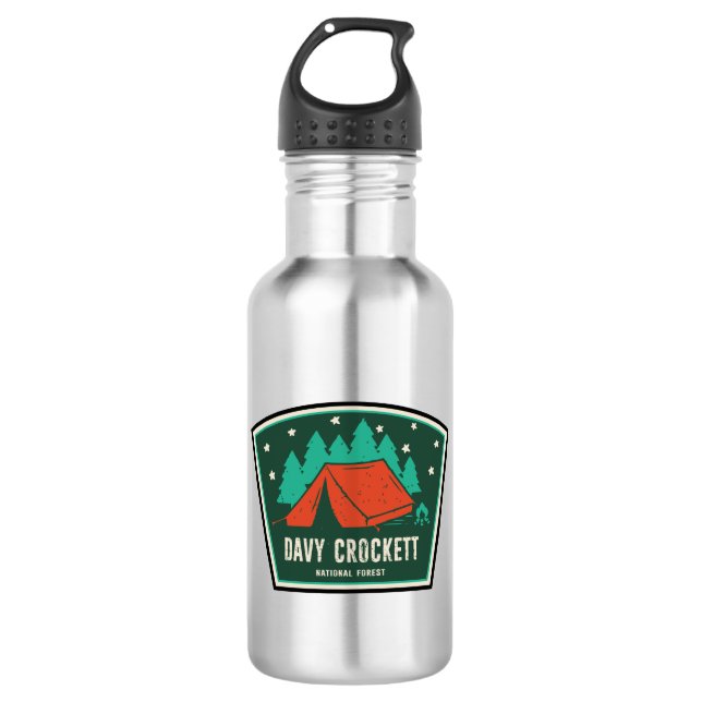 Botella De Agua Campamento forestal nacional Davy Crockett (Anverso)