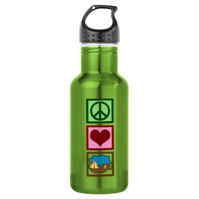 Botella De Agua Camping de amor por la paz (Anverso)