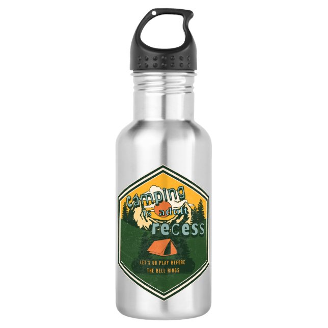 Botella De Agua Camping es Adult Recess, vamos a jugar (Anverso)