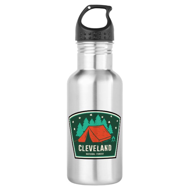 Botella De Agua Camping forestal nacional de Cleveland (Anverso)