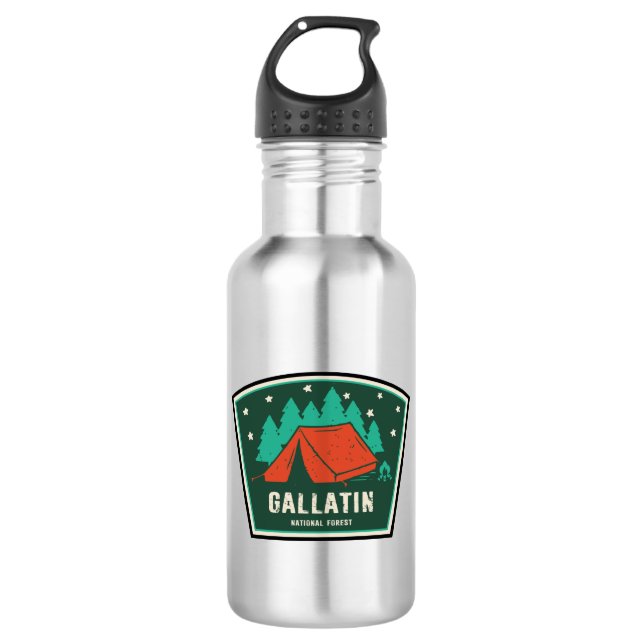 Botella De Agua Camping Forestal Nacional Gallatin (Anverso)