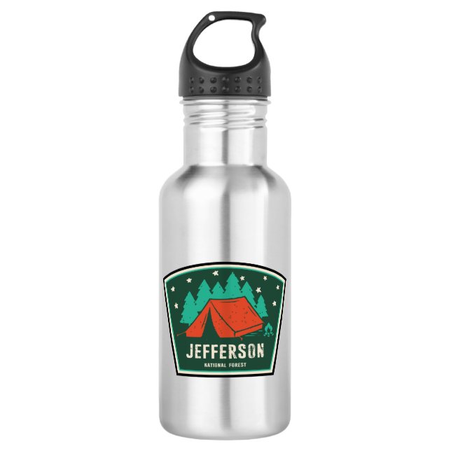 Botella De Agua Camping Forestal Nacional Jefferson (Anverso)