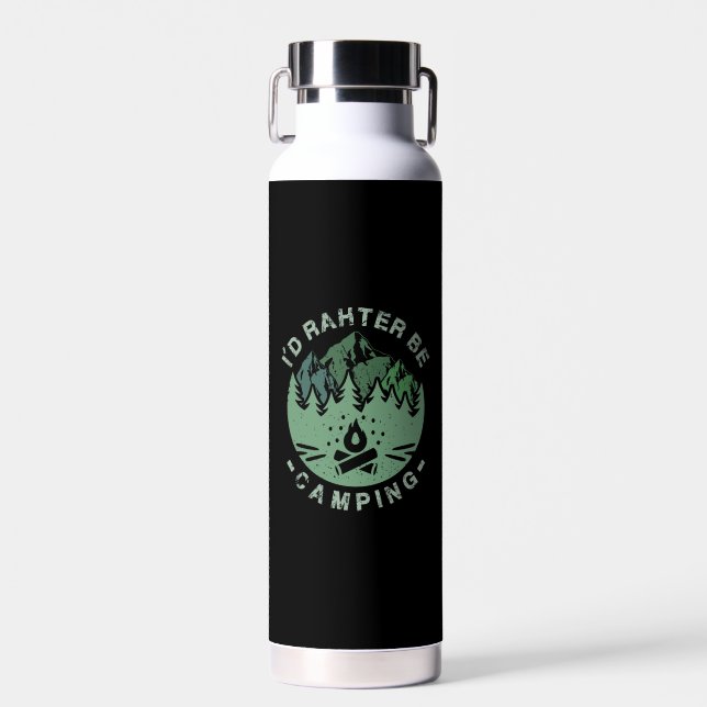 Botella De Agua Camping - Preferiría Estar Camping (Delantero)