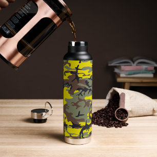 Botella De Agua Camuflaje amarillo y marrón, ejército