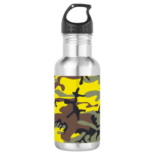 Botella De Agua Camuflaje Amarillo y Marrón, Militar, Ejército