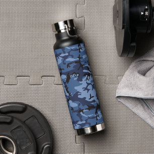 Botella De Agua Camuflaje azul de la marina, ejército, ejército