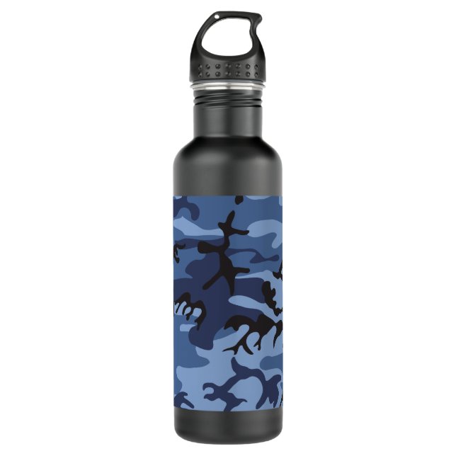 Botella De Agua Camuflaje azul de la marina, ejército, ejército (Anverso)