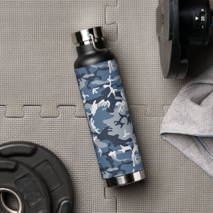 Botella De Agua Camuflaje azul de nieve en invierno, ejército