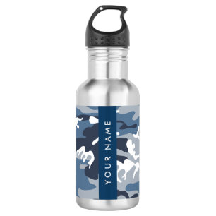 Botella De Agua Camuflaje Azul Nieve de Invierno Personaliza tu no