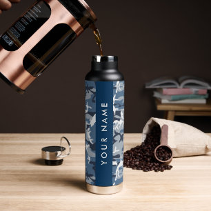 Botella De Agua Camuflaje Azul Nieve de Invierno Personaliza tu no