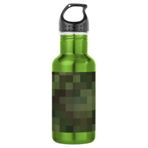 Botella De Agua camuflaje cuadrado verde