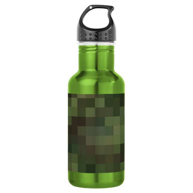 Botella De Agua camuflaje cuadrado verde (Anverso)