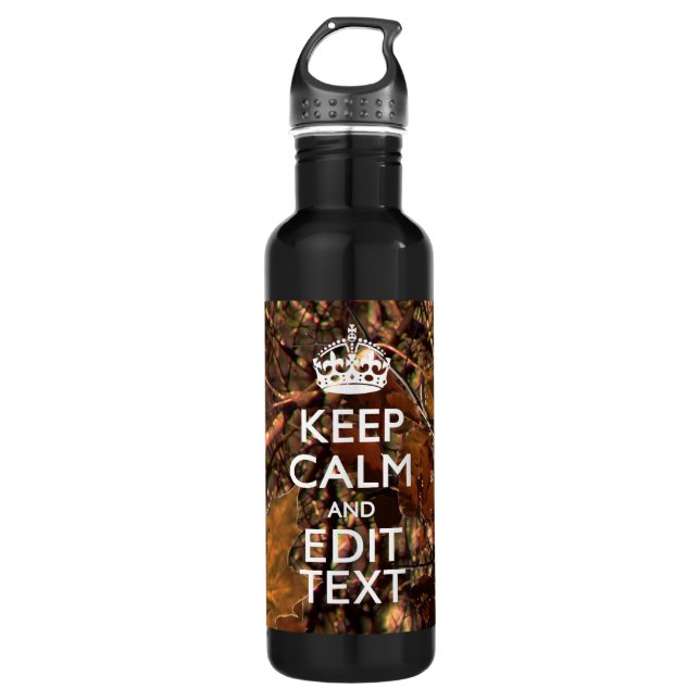 Botella De Agua Camuflaje De Deep Woods Mantengan Tranquilo Su Tex (Anverso)