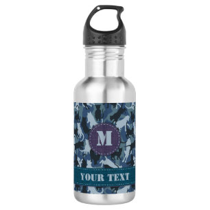 Botella De Agua Camuflaje de la Marina de los Gatos