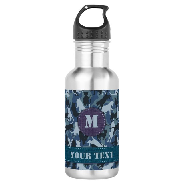 Botella De Agua Camuflaje de la Marina de los Gatos (Anverso)