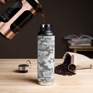 Botella De Agua Camuflaje gris de nieve en invierno, ejército, ejé