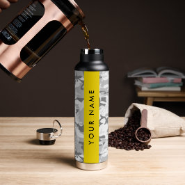 Botella De Agua Camuflaje Gris Nieve de Invierno Personaliza tu no