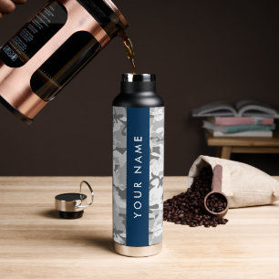 Botella De Agua Camuflaje Gris Nieve de Invierno Personaliza tu no