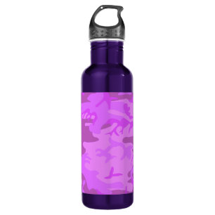 Botella De Agua Camuflaje morado claro