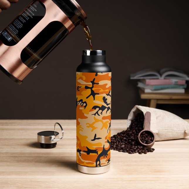 Botella De Agua Camuflaje naranja, Ejército (Café)