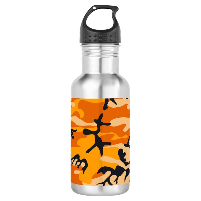 Botella De Agua Camuflaje naranja, militar, ejército (Anverso)