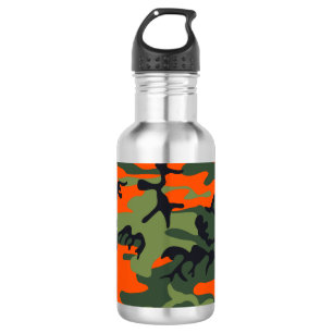 Botella De Agua Camuflaje naranja y verde, militar, ejército