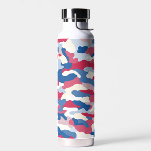 Botella De Agua Camuflaje rojo blanco y azul