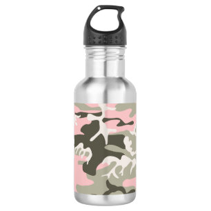 Botella De Agua Camuflaje rosa y verde, militar, ejército