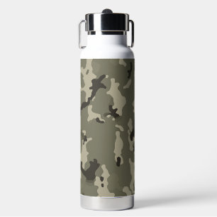 Botella De Agua Camuflaje Verde Suave Hidratación Fitness Viajes