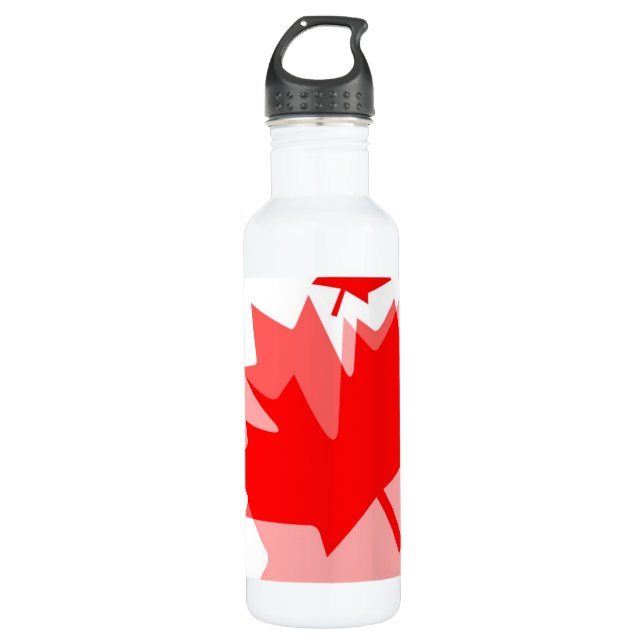 Botella De Agua Canadiense Estilo De Hojas De Maple (Anverso)