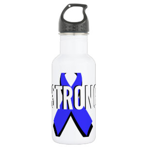 Botella De Agua Cáncer de colon Blue Ribbon fuerte