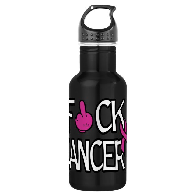 Botella De Agua CÁNCER DE F#CK... Cáncer de mama (Anverso)