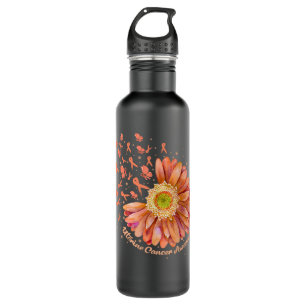 Botella De Agua Cáncer uterino de girasol de pájaro Hummingbird