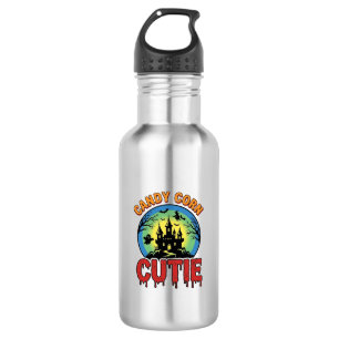 Botella De Agua Candy Corn Cutie Diseño Antiguo Castillo de Hallow