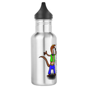 Botella De Agua Canto gracioso de lagarto con personalizado de mic
