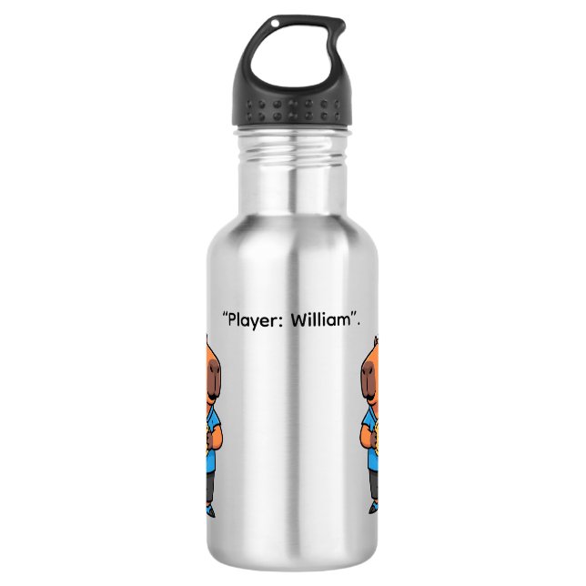 Botella De Agua Capibara Arcade Gamer Water Bottle (Anverso)