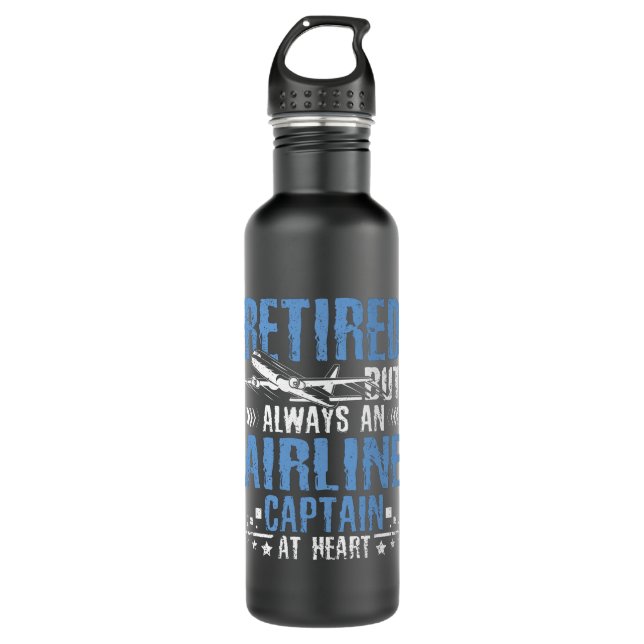 Botella De Agua Capitán de avión retirado (Anverso)