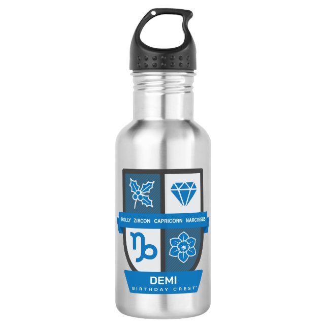 Botella De Agua Capricorn Birthday Crest™ December 22-31 (Anverso)