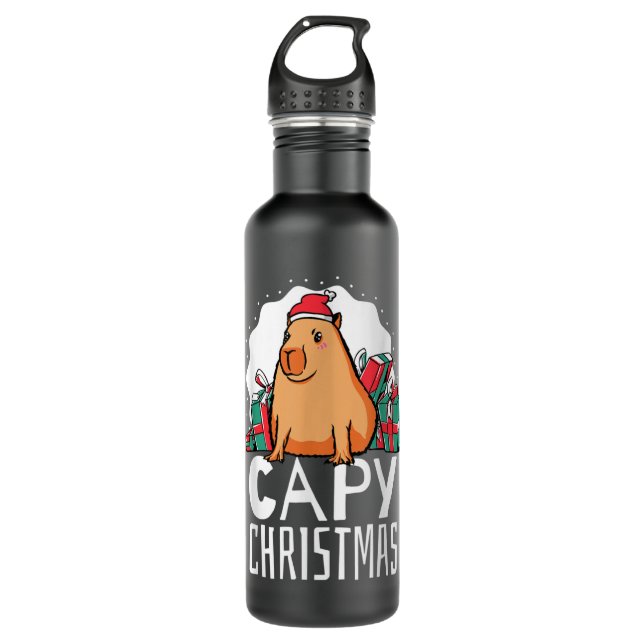 Botella De Agua Capy Christmas Capybara  (Anverso)