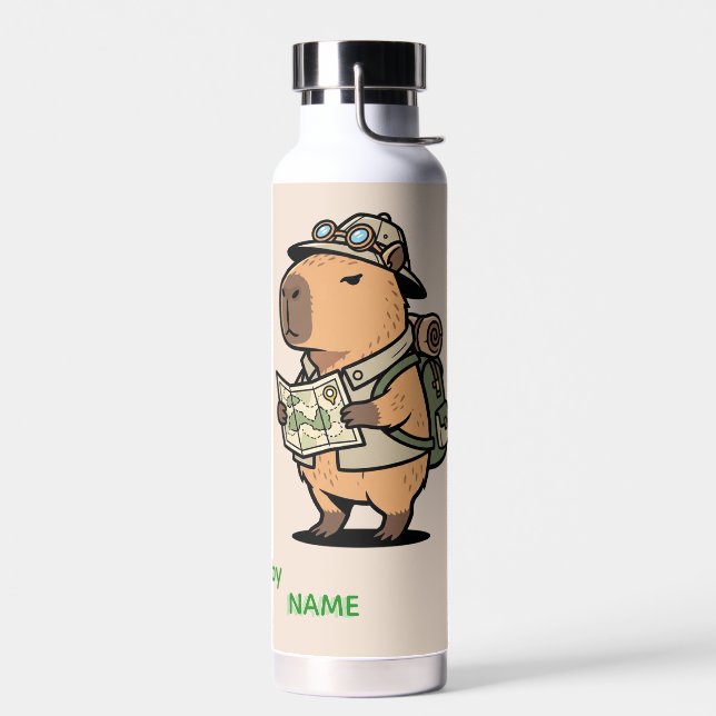 Botella De Agua Capybara Travel Bottle – Customizable Phrase (Izquierdo)