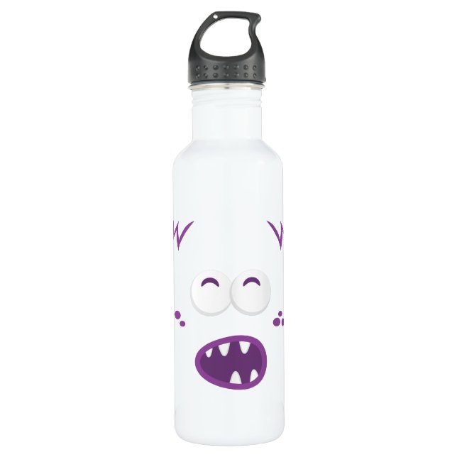 Botella De Agua Cara de monstruo morado (Anverso)