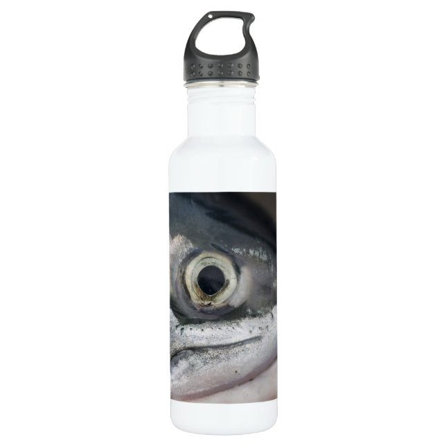 Botella De Agua Cara de salmón plateado (Anverso)
