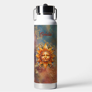 Botella De Agua Cara de Sol Cósmico Arte Digital Personalizado