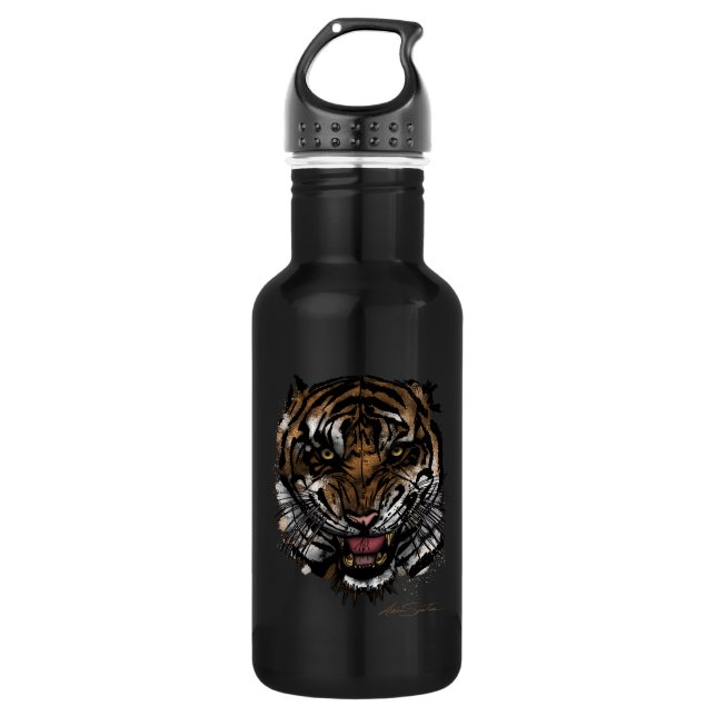 Botella De Agua Cara de tigre (diseño de firma) (Anverso)